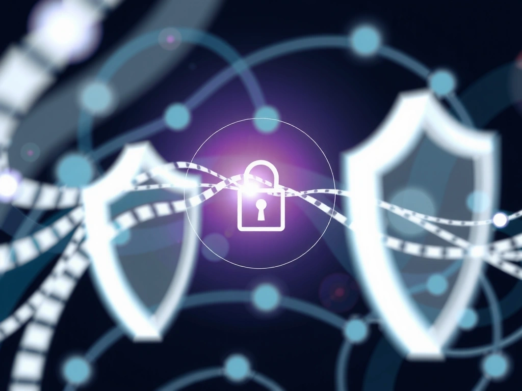 Digital representation of data privacy and security with a lock icon