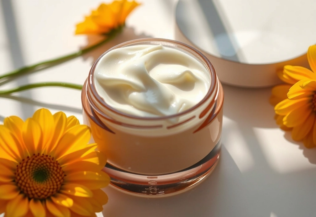 Luxurious Hydra-Glow Collagen Cream in an elegant jar, surrounded by dew-kissed botanicals
